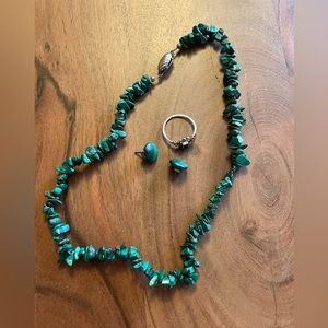 Vintage Malachite Jewelry Set